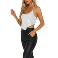 thumbnail image 4 of INSPIRE CHIC Women's Party Cami Spaghetti Straps Criss Cross Crop Sequin Top, 4 of 6