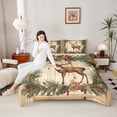 thumbnail image 4 of Homewish Brown Deer Bedding Comforter Set 2pcs for Teens,Jungle Wildlife Twin Comforter Sets Microfiber,Tree Leaves Breathable Bedding Set,Luxury Bedroom Decor,Reversible, 4 of 8