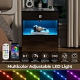 thumbnail image 6 of Hommpa Biometric Fingerprint Lock Nightstand with Charging Station, Black Smart LED Bedside Table with Lockable Drawer for Gun Safe, Modern High Gloss 3 Drawers End Table for Bedroom, 6 of 12