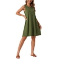 thumbnail image 4 of INSPIRE CHIC Vestidos de Verano para Mujeres, Vestido de Tirantes con Estampado de Tie Dye, Vestido Casual de Playa Sin Mangas, Vestido Suelto de Camiseta con Bolsillos M Verde Militar, 4 of 6