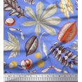 thumbnail image 1 of Soimoi Rayon Fabric Berries,Oak Chestnut Leaves Decor Fabric Printed Yard 42 Inch Wide, 1 of 3