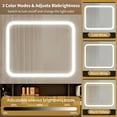 thumbnail image 6 of Elegant Modern Vanity Table Set with LED Mirror, 3 Lighting Modes, 5 Hooks, USB Ports, Cushioned Stool Storage Shelves and Cabinets Black, 6 of 12