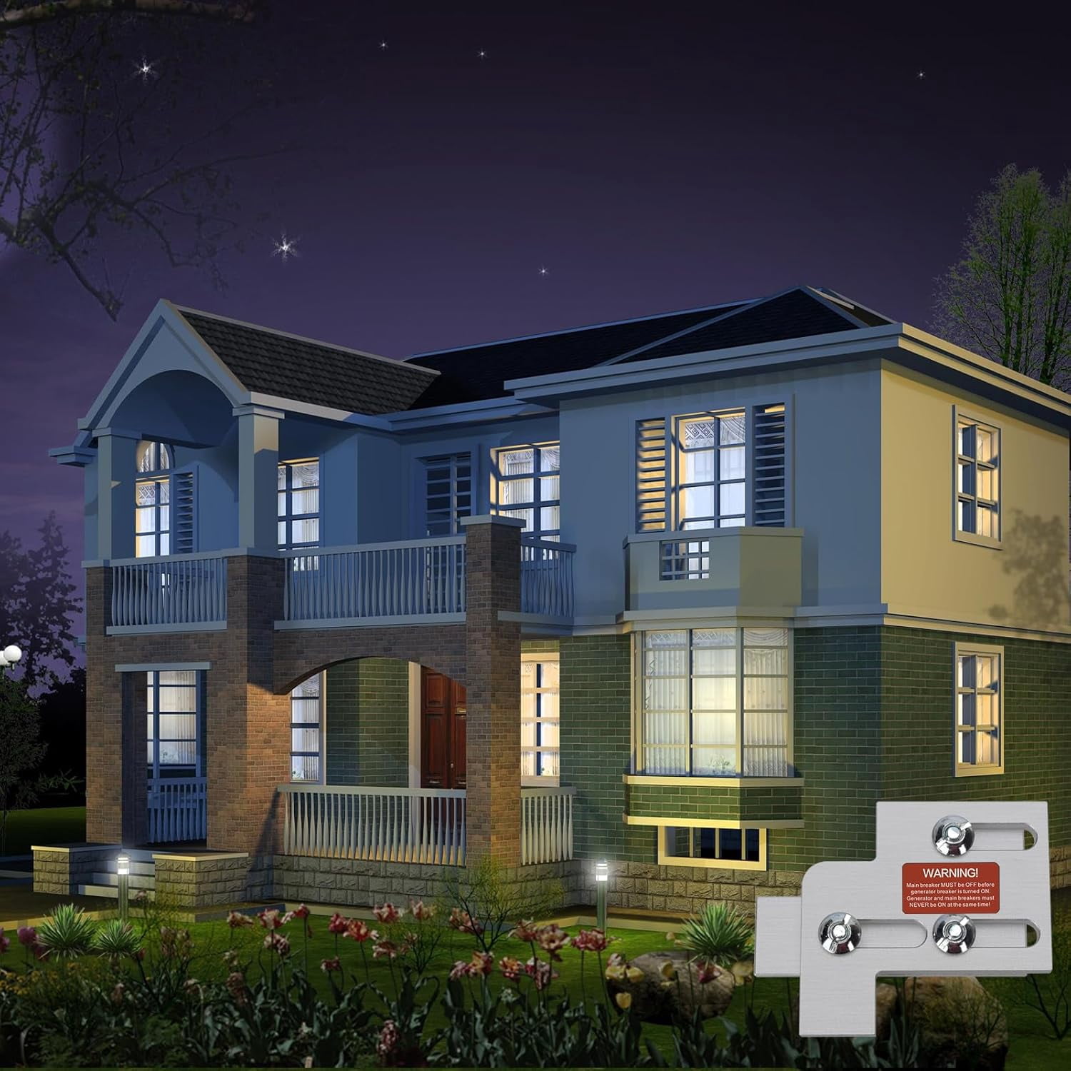 Generator Interlock Kit Compatibles with Square D QO & Homeline Indoor or Outdoor 100 or 125 amp Panels,3/4 Inch Spacing Between Main and Branch Breaker