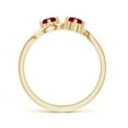 thumbnail image 2 of ANGARA Natural Round Two Stone Twist Ruby Ring in 14K Yellow Gold for Women (Size-4.1mm) | July Birthstone, Birthday, Anniversary, Jewelry Gift for Women | Natural Ruby Ring, 2 of 7