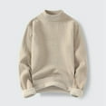 thumbnail image 3 of ZCFZJW Mens Sherpa Fleece Lined Thermal Sweaters Casual Fall Winter Thick Warm Long Sleeve Mock Neck Pullover Tops Plush Velvet Knit Sweatshirts Khaki L, 3 of 4