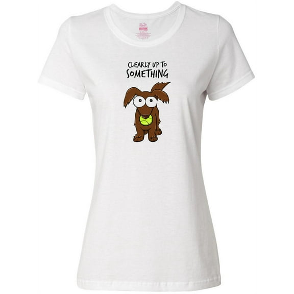 Inktastic Clearly Up to Something-long Haired Dachshund Women's T-Shirt