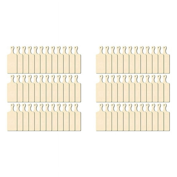 72X Wooden Mini Cutting Board with Handle Unfinished Wood Mini Charcuterie Boards Paddle Blank Small Chopping Board