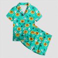 thumbnail image 4 of HCNTES Girls Halloween Pajamas Girls Halloween Pajamas 2 Piece Pumpkin Ghost Sleepwear Short Sleeve Jammies for Kids Button-Down Nightwear Girl Pjs, 4 of 5