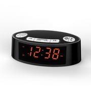 AM/FM Alarm Clock Radio with Dual Alarm, Sleep Timer, Orange LED Display, 4-Level Dimming  iTOMA