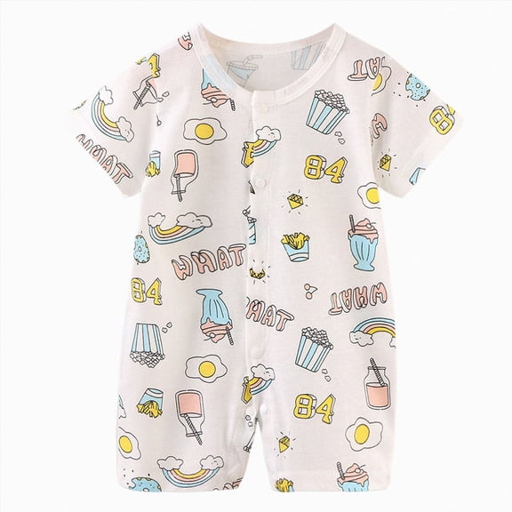 KPOPLK 3M 6M 9M 12M 18M 24M Baby Boy Romper Unisex Short Sleeve Jumpsuit Playsuit Bodysuit with Letter Print Soft Clothes One-Piece Size 12-18 Months,Light Blue