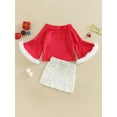 thumbnail image 2 of Bagilaanoe 2Pcs Toddler Baby Girls Skirt Set Patchwork Flared Long Sleeve Pullover Tops + A-line Skirt with Waistband 1T 2T 3T 4T 5T 6T Kids Casual Outfits, 2 of 8