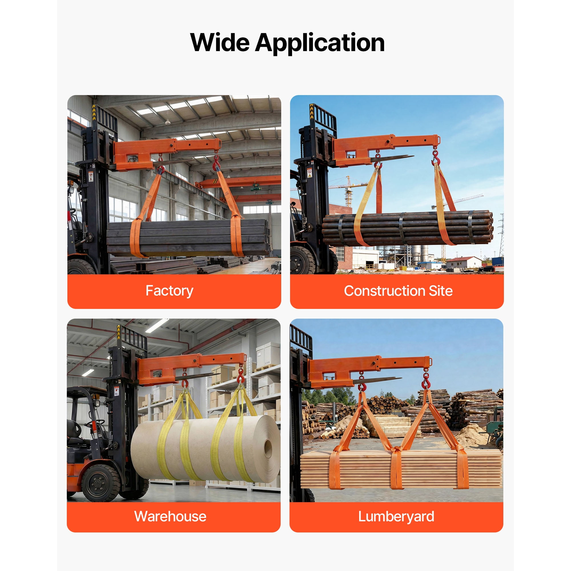 KFFKFF Forklift Jib Boom Crane, 5500 lbs Load Capacity, Mobile Lifting Hoist with Dual Hooks, Adjustable Length 47.2-73.5 in, Attachment for Towing and Handling in Warehouses and Factories