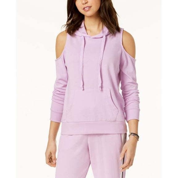 Hippie Rose Juniors Cold Shoulder Hoodie Sun Purple M