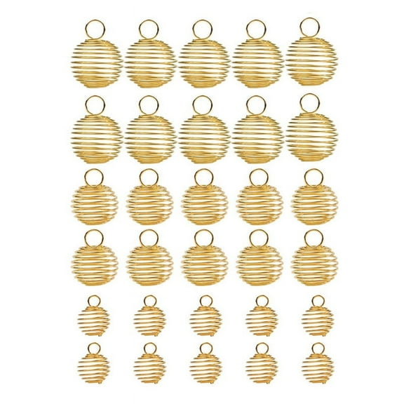 WINDLAND 30x Spiral Bead Hollow Cages Stone Holder Pendants Charms for DIY Jewelry Making