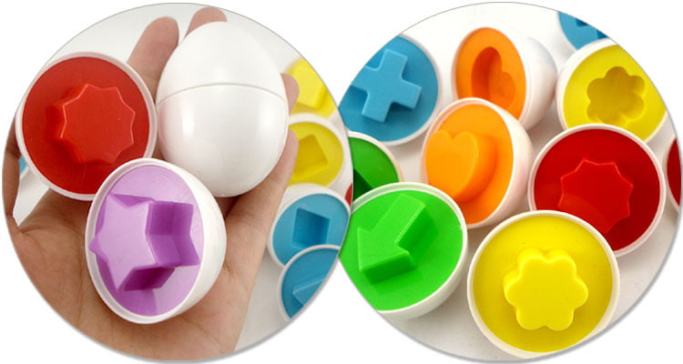 6pcs Wisdom Clever Matching Color Eggs Educational Study Baby Kids Capsule Toys 