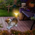 thumbnail image 4 of Adorno solar de resina para cachorro, para exteriores, jardín, patio, balcón, decoración, luz solar para jardinería, 4 of 9