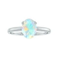 thumbnail image 4 of Rosec Jewels Oval Cut Ethiopian Opal Solitaire Ring, October Birthstone Ring (5X7 mm), 10K White Gold, US 8.00, 4 of 9