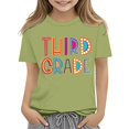 thumbnail image 3 of UACY Girls Third Grade Back to School T Shirt Short Sleeve Crew Neck Cotton Casual Summer Graphic Tee (Light Green, 6-7 Years), 3 of 6