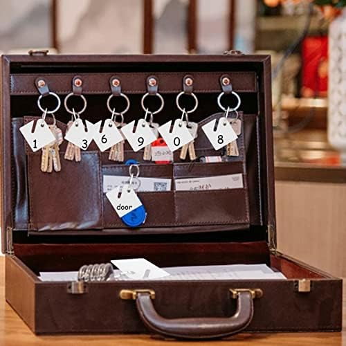 Tekola 100 Pcs Key Tags White Plastic Hanging Tags with Metal Snap Hooks, Tags for Slotted Key Cabinets Boxes Lockers Sturdy Frosted Item Identifiers for Home Office and Garage