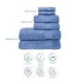 thumbnail image 6 of Hencely 6-Piece Turkish Cotton Bath Towel Set – 2 Bath Towels, 2 Hand Towels & 2 Washcloths – Soft, Absorbent, Quick Dry – Blue, 6 of 7