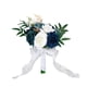 thumbnail image 5 of Centro de mesa elegante con flores de dama de honor, ramo de flores artificiales para dama de honor Azul blanco, 5 of 9
