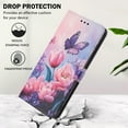 thumbnail image 5 of Dteck for iPhone 8 Plus / iPhone 7 Plus Case Wallet with Card Holder Slots, Wrist Strap, TPU Interior Protective, Stand PU Leather Folio Flip Cases Cover,Pink Flower, 5 of 5