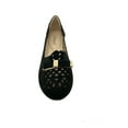 thumbnail image 3 of Victoria K Women's Snake Skin Texture Gold Chain Buckle Ballerina Flats, 3 of 5