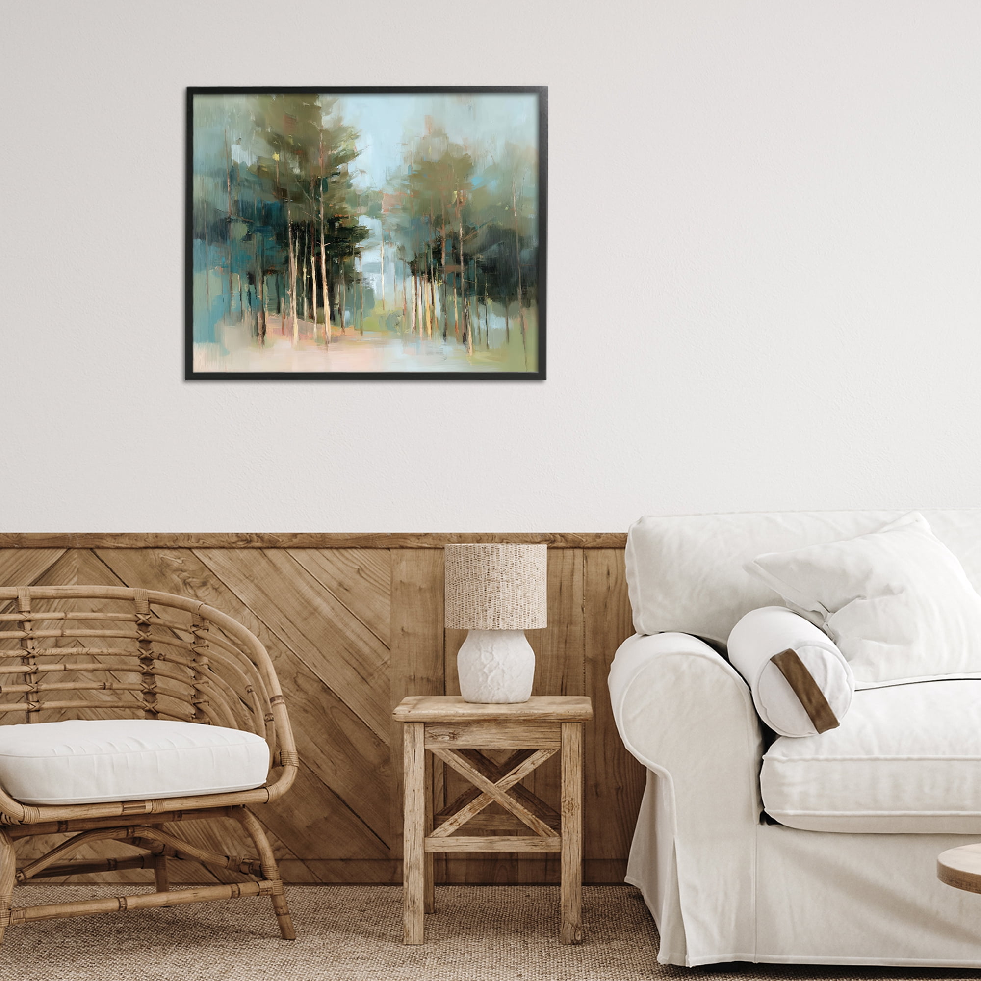 Stupell Industries The Grove Impressionist Forest Black Framed Giclee Art, design by Kim Curinga
