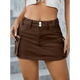 thumbnail image 2 of Women Summer Mini Skirt Vintage Low Waist Cargo Skirt for Club, 2 of 7
