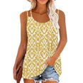 thumbnail image 2 of Goodeals Printed Tank Tops for Women Summer Loose Flowy Shirts Fashion Double Spaghetti Strap Camisole Dressy Casual Sleeveless Work Blouses Square Neck Outfits(Yellow,S), 2 of 6