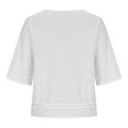 thumbnail image 5 of AherBiu Plus Size Tops for Women 1/2 Sleeve Cotton Linen Dressy Casual Blouse Scoop Neck Loose Tunic Shirt, 5 of 7