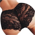 thumbnail image 2 of ICHUANYI Clearance Women's Sexy Lace Peach Buttocks Underwear High Waist Panties Silky Comfy Panties(Black, XXXXL) Ichuanyi Ichuanyi, 2 of 6