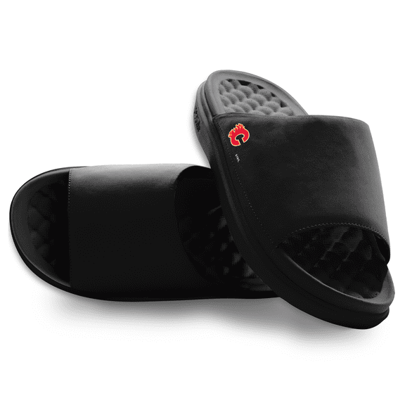 Unisex ISlide Black Calgary Flames Minimalistic Motive Slide Sandals