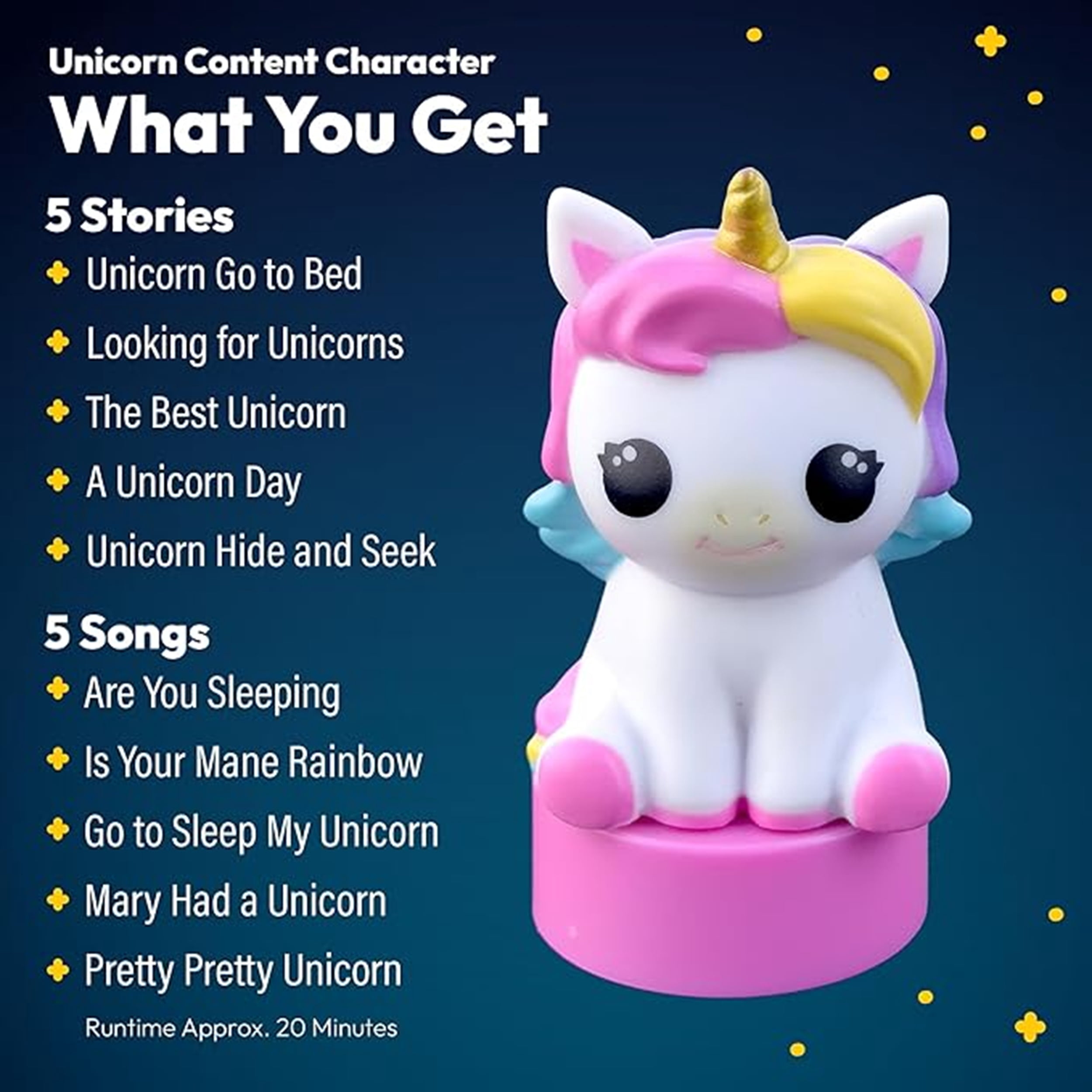 Luna Storytime Projector Unicorn Figurine Cartridge – 5 Stories & 5 Songs for Ages 3+