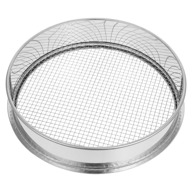 Tamiz de suelo de acero inoxidable para jardinería, arena, rocas y compost. Tamiz de malla de 6 mm para un cribado eficiente del suelo y separación de partículas.