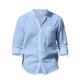 thumbnail image 5 of Camiseta de Manga Larga Negra para Hombre con Cuello Refinado Y Placa de Botón, Traje de Pantalones Cónicos para Uso Al Aire Libre Casual, 5 of 8