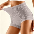 thumbnail image 2 of Womens Butt Lifting Panties High Waisted Full Coverage Briefs Solid Color Soft Stretchy Underwear Sleepwear Gray 3XL, 2 of 6