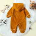 thumbnail image 3 of Cjfdfy Toddler Baby Boy Girl Gingerbread Man Custome Kids Newborn Baby Christmas Outfit Plush Jumpsuit Cute Hooded Romper Warm Fall Winter Holiday Xmas Clothes, 3 of 8
