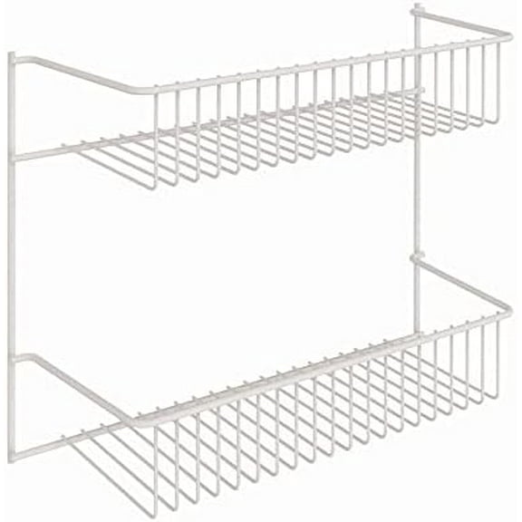 8002 2-Tier Wall Rack, 12-Inch Wide, White