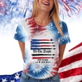 thumbnail image 5 of Leey-World Usa Shirt Women Tie Dye Tops Shirt for Women Casual Top Fashion Short Sleeve T-Shirt Plus Size(Brick Red,2XL), 5 of 7