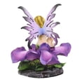 thumbnail image 5 of Ebros Blonde Fairy Petunia With Ladybug And Purple Iris Flower Blossom Statue 4.5"Tall, 5 of 7