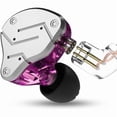 thumbnail image 1 of wonima11 KZ ZSN IEM Earphones 1BA+1DD Drivers Wired Earbuds, Crystal Clear Sound in Ear Headphones, High Resolution Noise Cancelling Headphones with Detachable Cable (Purple,Without Mic), 1 of 1