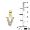 thumbnail image 2 of Precious Stars 14K Or Jaune Zircone Initiale Lettre 'V' Pendentif avec 18" Chaîne Collier, 2 of 5