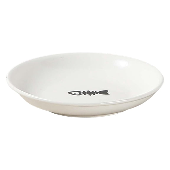 YWMJZEU Cat Dog Bowl Pet Feeding Dish Iron Stand Cat Food Bowl Snack Canned Plate Fish Fish Print Plate
