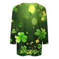 thumbnail image 4 of FDGIU ‌‌‌‌Women's St. Patrick's Day T-Shirt - Short Sleeve Crew Neck Shamrock Graphic Tee, 4 of 5