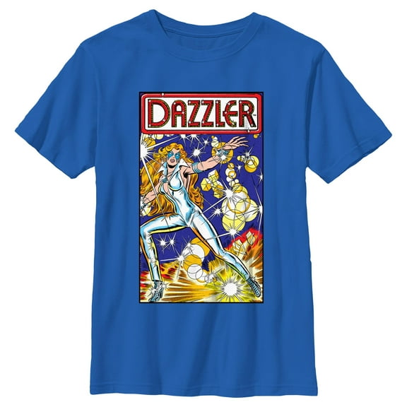 Boy's Marvel Dazzler Light Beams Comic Book Cover Graphic T-Shirt