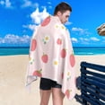 thumbnail image 5 of Coolnut 71x31In Absorbent Quick Drying Beach Towel, Delicate and Easy to Wipe, for Beach Swimming Pools, Bathrooms, Travel and Sports with Mesh Storage Bag-Strawberry Flowers Washcloth Gift, 5 of 7