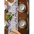 thumbnail image 5 of Hokiten Table Runners 70 Inches Long Dress Scarves, Purple Tulip Farmhouse Coffee/Dining/Kitchen Table Decor, Holiday Table Runner, Farmhouse Luxury Flowers Grey Checkered 13x70 Inch, 5 of 7