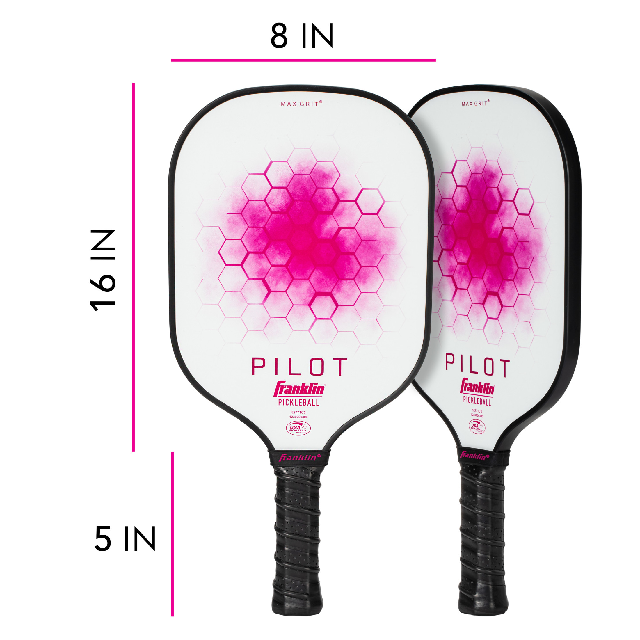 Franklin Sports Pickleball Paddle - Pilot Polypropylene Core Pickleball Racket - Official USA Pickleball (USAPA) Approved Pickleball Paddle - Lightweight Pro Racket - Pink - 10mm Thick Core