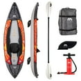thumbnail image 1 of Aqua Marina Touring Inflatable Kayak with Paddle Pump, Seat, Fins, and Bag Black/Orange, 1 of 9